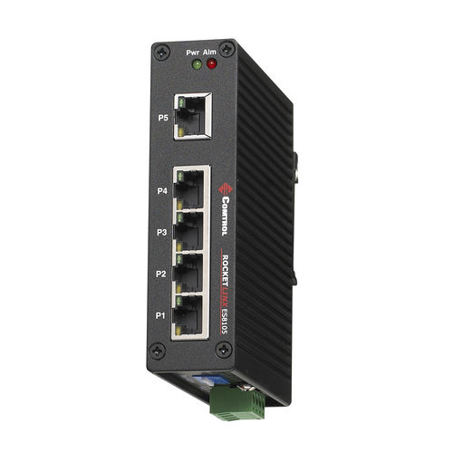 Ethernet-Switch / unmanaged - RocketLinx ES8105-XT - Comtrol Corporation - 5 Ports / Gigabit-Ethernet / für DIN-Schiene