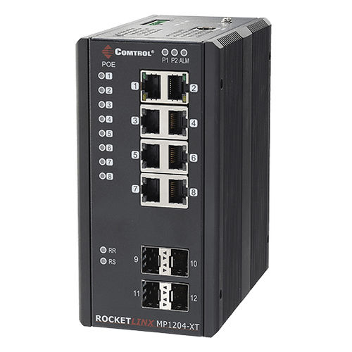 Ethernet-Switch / managed - RocketLinx ® MP1204-XT - Comtrol Corporation - 12 Ports / Gigabit / wandmontiert