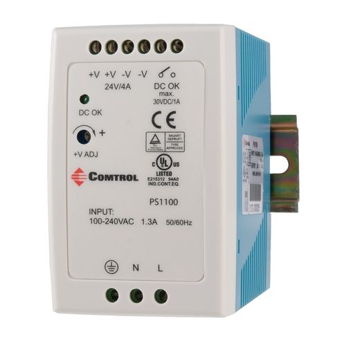 Stromversorgung für DIN-Schiene - PS1100A - Comtrol Corporation - AC/DC / einstellbar / Schaltnetzteil