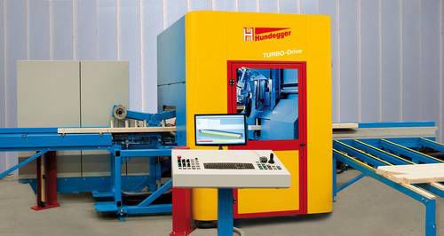 Schneidemaschine mit oszillierender Säge - TURBO-Drive - Hans Hundegger - für Holz / Profil / mit Parametriersoftware