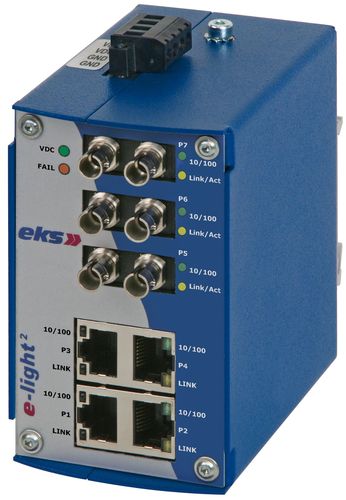 Unmanaged-Umschalter/Stromrichter - eks Engel GmbH & Co. KG - 10 Ports / Ethernet / LWL