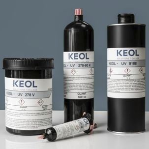 Acrylatklebstoff - KEOL-UV 278 - KEOL - für Glas / Einkomponenten / Industrie