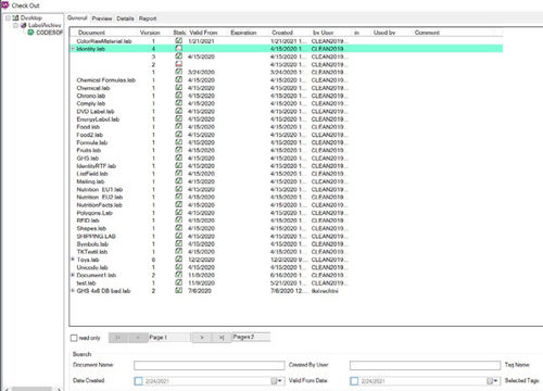 Steuerungssoftware - LABEL ARCHIVE - TEKLYNX - Schnittstellen / für Test / Reporting