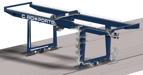 Schienenmontierter Portalkran - RMG / ARMG - Künz GmbH - für Container / Zweiträger