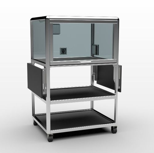 Schutz-Schranksystem - BRIGHT Testing GmbH - auf Rollen / Aluminium / für Drucker