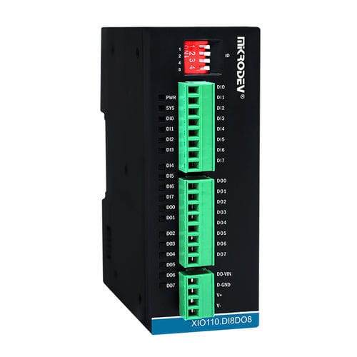E/A-Erweiterungsmodul - XIO110-E0N-GD8-B6000 - Mikrodev - Industrie / CAN-Bus / für DIN-Schiene
