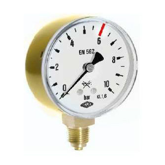 Manometer mit Zifferblatt-Anzeige - S 50.16 - Italmanometri S.r.l - Messing / Aluminium / Stahl