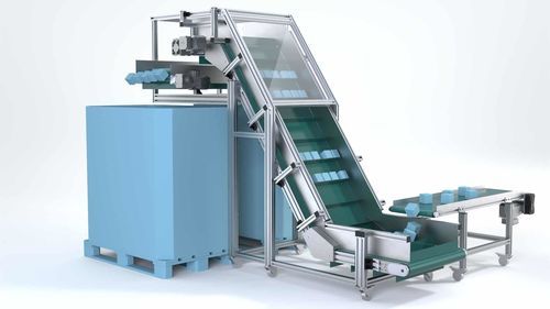 Schräger Förderer - Robotunits GmbH - mit einstellbarer Neigung / in Z-Form / L