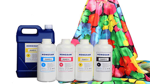 Tinte für Tintenstrahldruck - ZHENGZHOU HONGSAM DIGITAL SCIENCE & TECHNOLOGY CO., LTD - für Textilien / gelb / blau