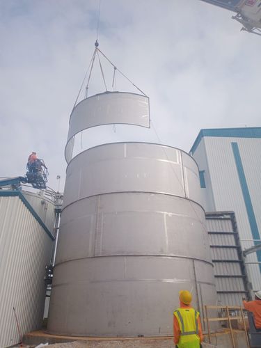 Geschweißter Silo - HYBRIDO - SYCSA - verschraubt / für Schüttgut / für die Lebensmittelindustrie