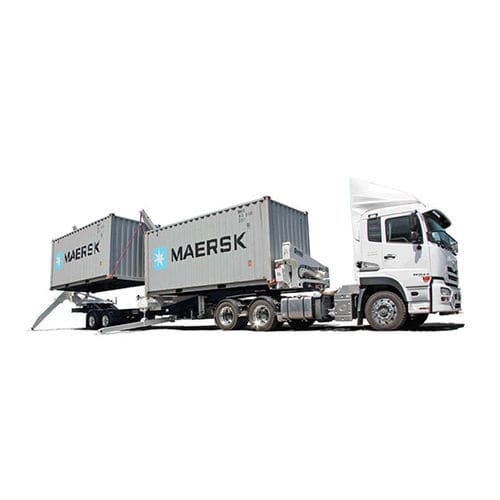 Teleskopischer Sattelauflieger - 130 series - Hammar - für Containertransport / 3-Achsen / angehängt