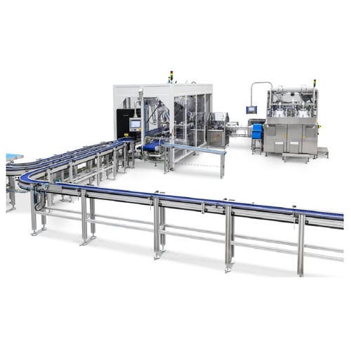 Verpackungsanlage für Becher - Goldfuss engineering GmbH - für die Lebensmittelindustrie / für Käse / vollautomatisch