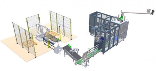 Palettier- und Verpackungsanlage / Roboter - NOMATECH s.r.o.