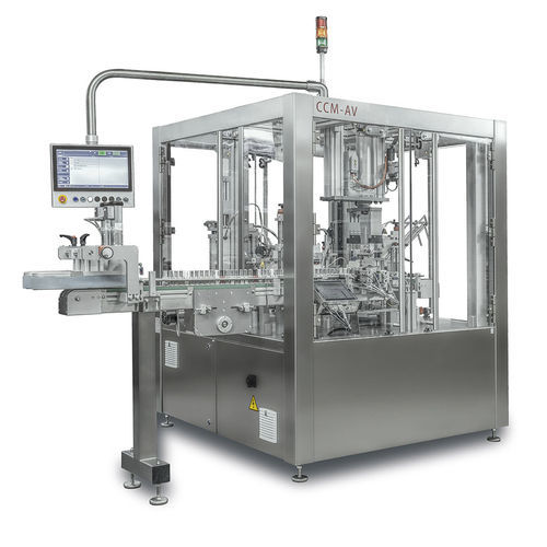 Vertikaler Kartonierer - CCM-AV - JW Verpackungstechnik GmbH - mit oberer Öffnung / automatisch / drehbar