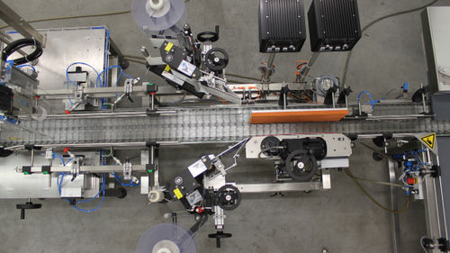 Automatische Etikettiermaschine - VOLLENDA-WERK GmbH - für Flaschen / zur Seitenetikettierung / doppelseitig
