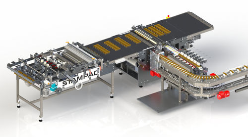 Zuführsystem für Verpackungsmaschinen / Lebensmittelindustrie - LEKO series - Stampac GmbH - automatisch / Band / für Produktionsanlagen