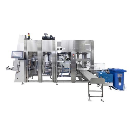 Kartonpacker zur Rundumetikettierung - SERVOWRAP C500 - Buhmann Systeme GmbH - automatisch / Flaschen / für die Lebensmittelindustrie