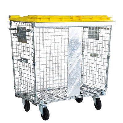Stahlmüllbehälter - 1002035 + 1001791 - SUFILOG - für Industrieprodukte / für Papier / mit Deckel