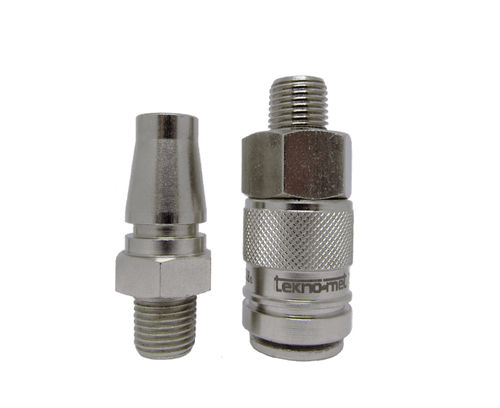 Pneumatischer Anschluss - T017 series - TEKNO-MET BAĞLANTI ELEMANLARI SAN. ve TİC. LTD. ŞTİ - Schnell / Edelstahl / vernickeltes Messing