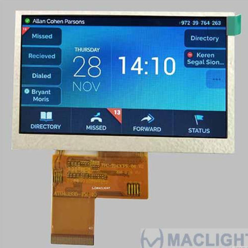 Displaymodul / TFT LCD - MLT043R40-2 - Maclight Display Co., Limited - mit kapazitivem Touchscreen / 480 x 272 / 4,3"