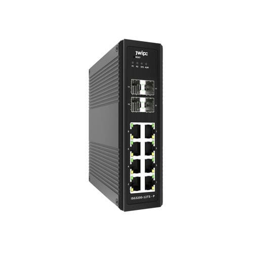 Ethernet-Switch / managed - ISG3200-12TS-P - JWIPC TECHNOLOGY CO., LTD. - 12 Ports / für DIN-Schiene / Standard