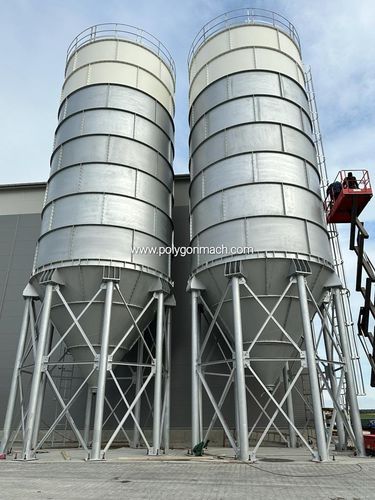 Silo für Zement - Polygonmach - mit konischem Boden / für Pulver / für Industrieanwendungen