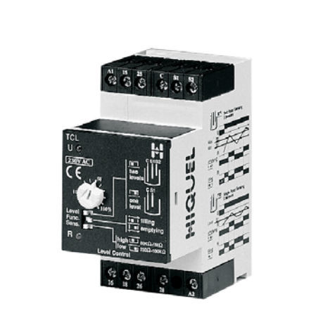 Niveaukontrollrelais - TCL series  - HIQUEL - 2NO/NF / AC/DC / für DIN-Schiene