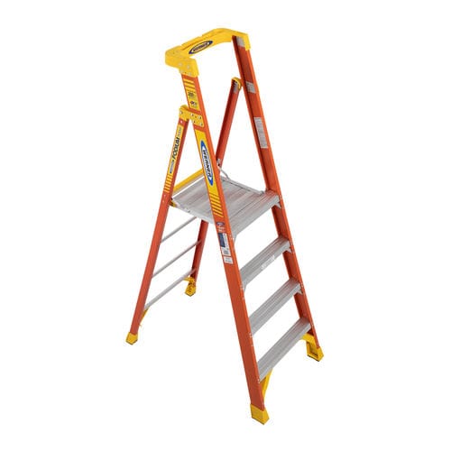 Tragbare Trittleiter - PD6204 - WERNER CO - Aluminium / genieteten Sprossen