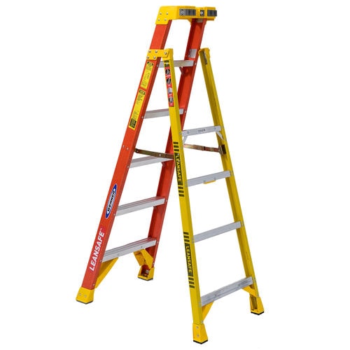 Tragbare Trittleiter - L6206 - WERNER CO - Glasfaser / genieteten Sprossen