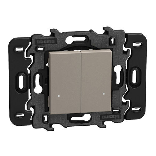 Zweipoliger Schalter - YG4003DCW - BTICINO - Unterputz / für Oberflächenmontage / mit Meldeleuchte
