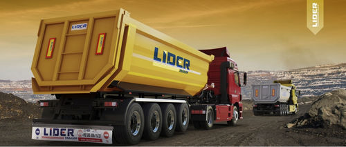 Kipper-Sattelauflieger - lider trailer - 4-Achsen / mit Auflaufbremse / für Off-Highway