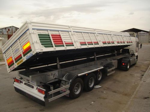 Plattformanhänger - lider trailer - Kipper / für Containertransport / 3-Achsen