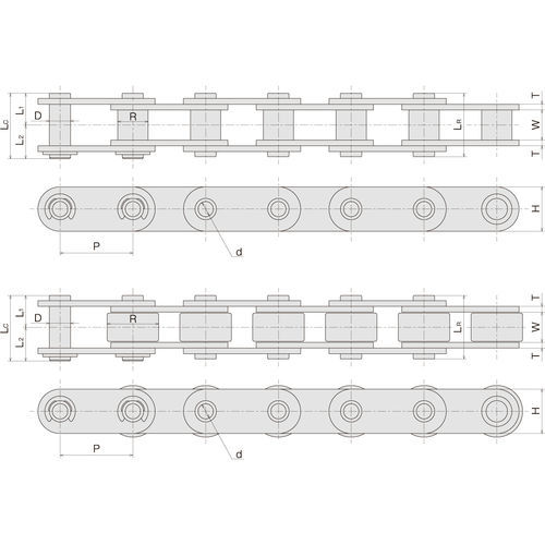 Kette mit Hohlachse - SL HP - Sugiyama Chain Co., Ltd. - für Antrieb / Stahl / langgliedrige
