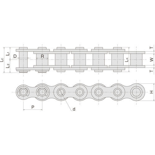 Kette mit Hohlachse - HP - Sugiyama Chain Co., Ltd. - für Antrieb / Stahl / ANSI