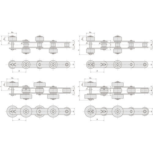 Kette für Antrieb - SR - Sugiyama Chain Co., Ltd. - Stahl / Rollen / mit Halterungen