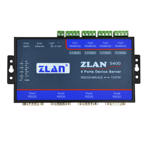 Serie-Geräteserver - ZLAN5400 - Shanghai ZLAN Information Technology Co.,Ltd - Ethernet / für DIN-Schiene / 4 Ports