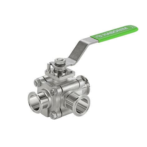 Ventil mit schwimmend gelagerter Kugel - 48 - HABONIM - Hebel / 3-teilig / Inline