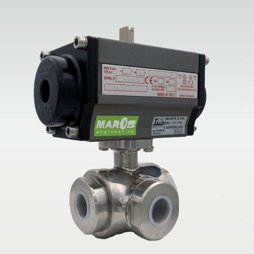 Kugelventil - 0204230383T - MAROS Engineering - pneumatisch gesteuert / Gewinde / Edelstahl
