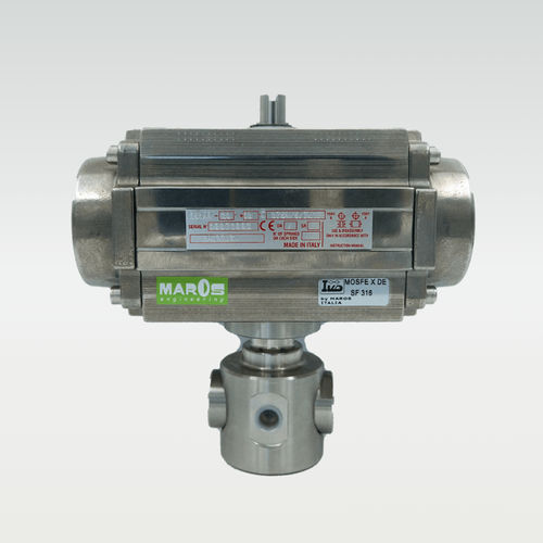 Kugelventil - 0206330143LPA - MAROS Engineering - pneumatisch gesteuert / innen/innen / Edelstahl
