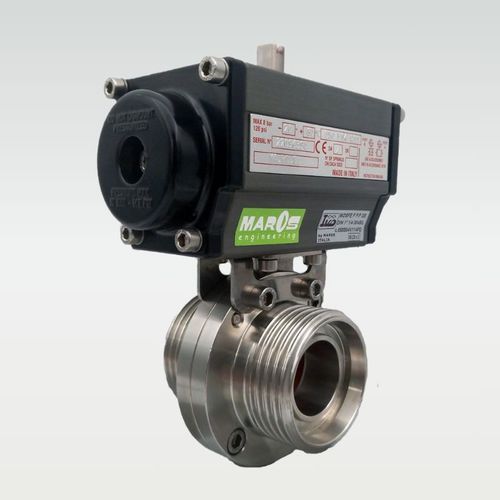 Absperrklappe - MAROS Engineering - pneumatisch gesteuert / innen/innen / außen/außen
