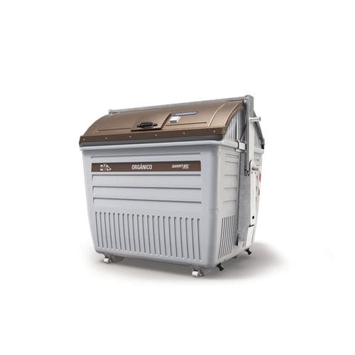 Metall-Müllbehälter - Sanimobel - Seitenlader / für städtische Produkte / feuerbeständig