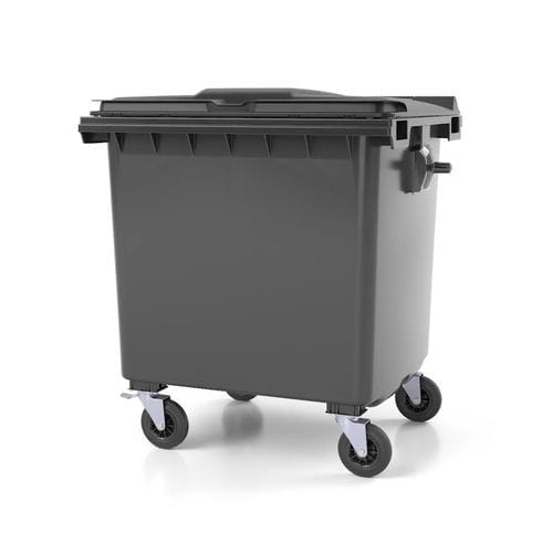 HDPE-Müllbehälter - C1100 - CONTENUR SL - mobil / mit Deckel / stapelbar