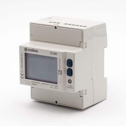 Drehstromzähler - ECM6 - Celsa Messgeräte GmbH - für DIN-Schiene / mit LCD-Display / Impulsausgang