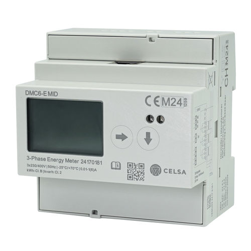 Drehstromzähler - DMC6-E MID - Celsa Messgeräte GmbH - für DIN-Schiene / Modbus / mit LCD-Display