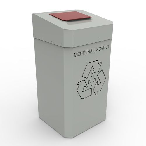 Abfallbehälter / galvanisiertem Stahl - CFS - Essegi meccanica - für medizinische Produkte / mit Deckel