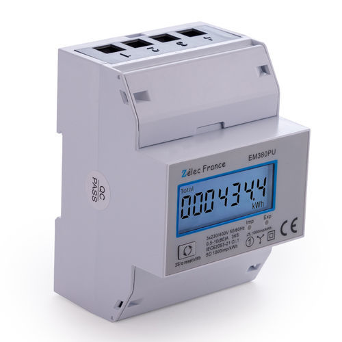 Drehstromzähler - EM380PU - ZELEC - einphasig / für DIN-Schiene / RS-485