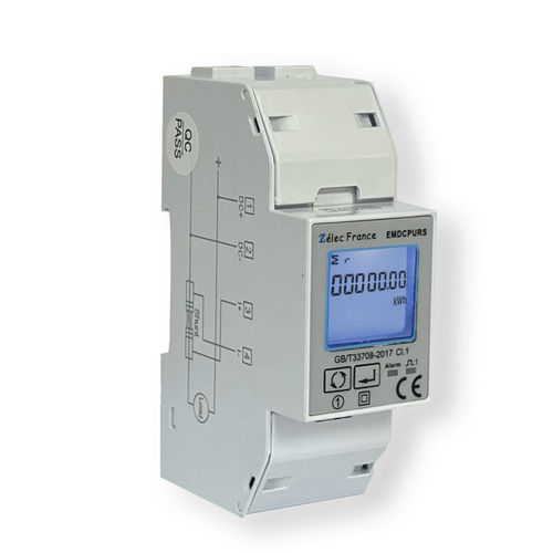 Einphasiger elektrischer Energiezähler - EMDCPURS - ZELEC - für DIN-Schiene / RS-485 / Modbus