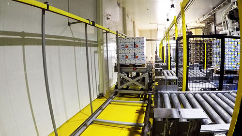 Transport-FTS - Technica International - mit Rollenförderer