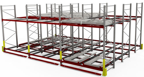 Regal für Materialumschlag - Fluxus Solutions GmbH - Teleskop-Kragarm / dynamisch / LIFO