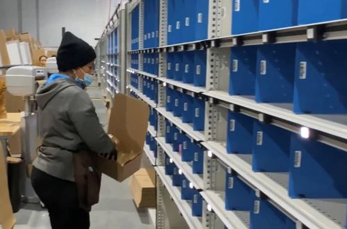 Pick-to-Light-Kommissionieranlage - Pcdata Logistics Automation - putwall / halbautomatisch